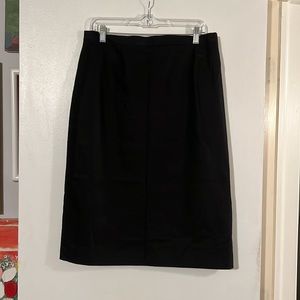 Mariam black linen blend skirt back zip closure. Fully lined